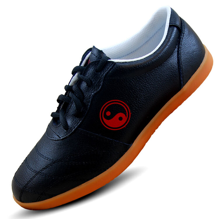 劲武秋冬季荔枝纹太极鞋女男款牛筋底太极拳鞋武术鞋 真皮练功鞋 荔枝