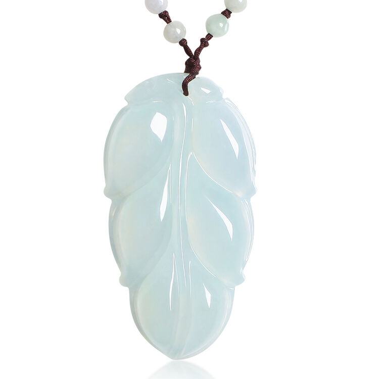 双儿珠宝 翡翠吊坠 金枝玉叶玉坠树叶玉吊坠