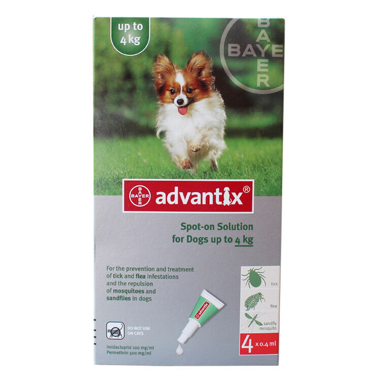 德国拜耳拜宠爽 犬用体外驱虫滴剂 除蜱虫跳蚤 4kg以下迷你犬狗用 单