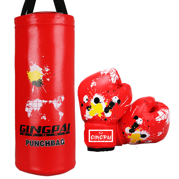 竞派儿童拳套沙袋套装拳击散打手套沙包组合吊式家用娱乐实心沙袋拳套