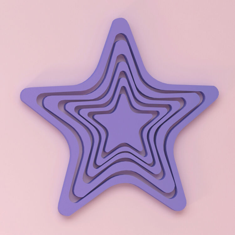 创意五角星立体墙贴客厅背景墙上时尚装饰贴可移除diy环保墙贴 紫色