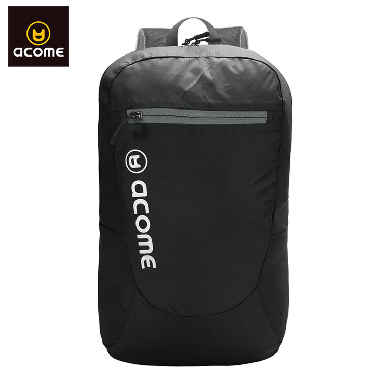 acome/阿珂姆户外背包超轻防水皮肤包双肩女男可折叠轻便登山包 黑色