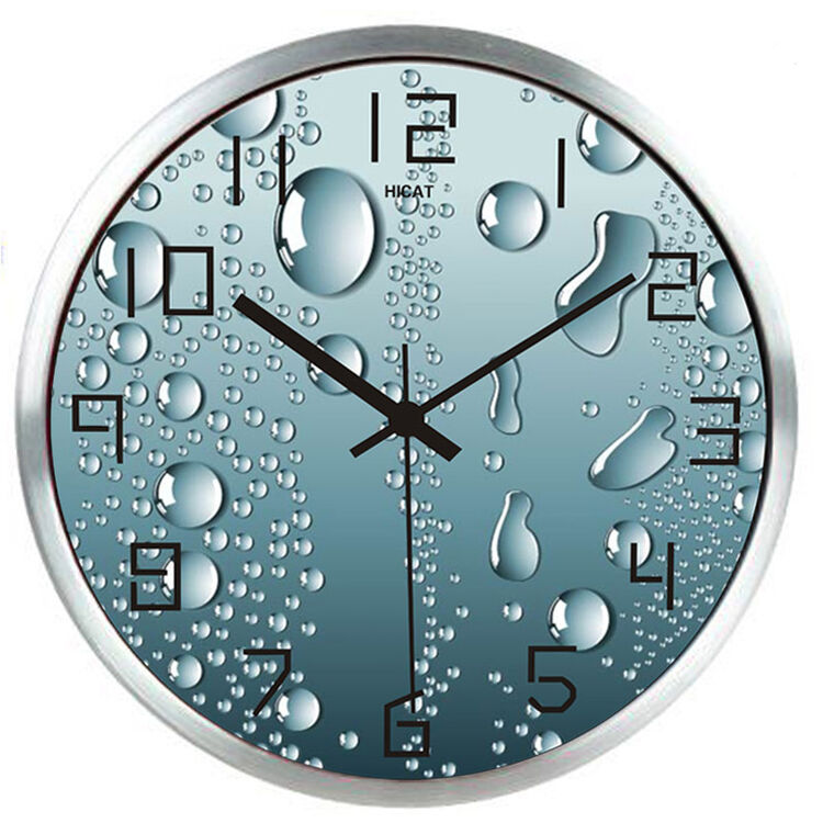 鼎荣 创意水珠艺术钟表 客厅现代时尚静音水滴时钟田园