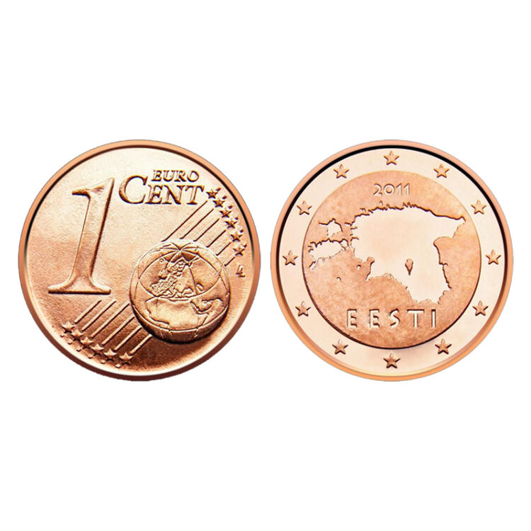 中藏天下 欧洲 欧盟硬币 爱沙尼亚硬币1欧分 a