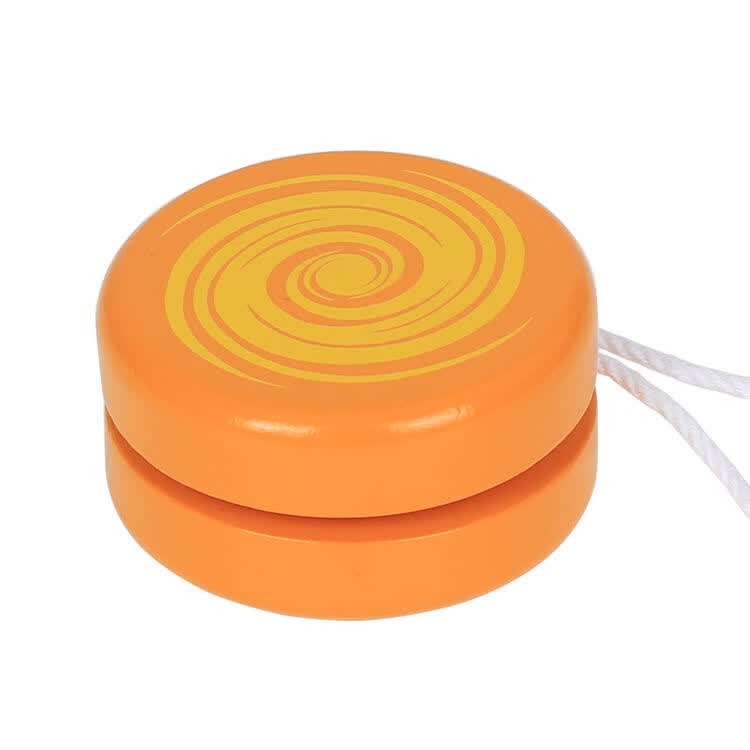球彩色卡通益智玩具悠悠球yoyo球男孩女孩传统玩具 橙色漩涡溜溜球