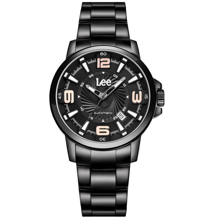 lee手表 新款机械表指针式时尚潮流螺纹圆盘男表les-m15dbdb-1r