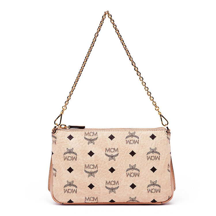 mcm 女士米色简约链条单肩包手提包 myz7sme02ig001