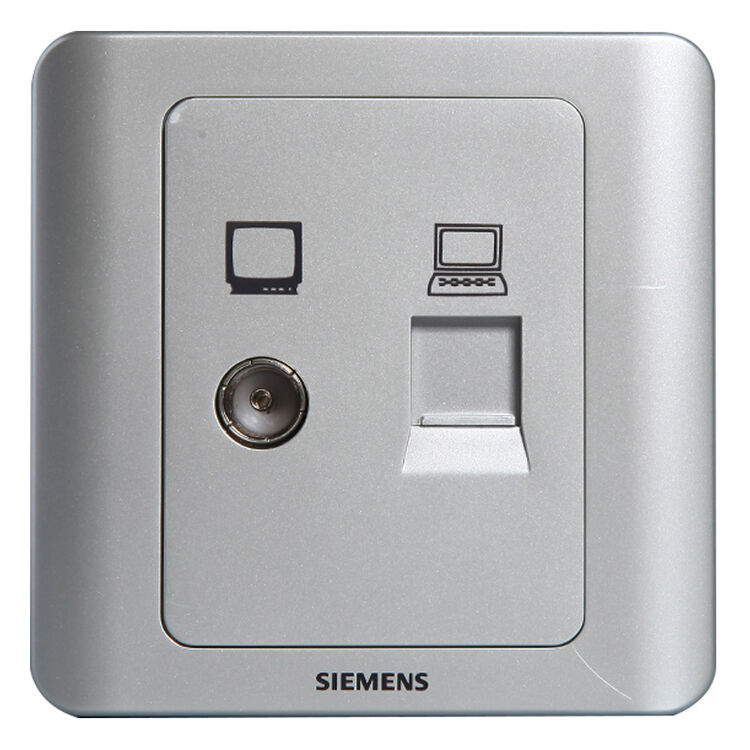 西门子(siemens)开关插座 远景系列 电视 电脑插座面板 (彩银色)5tg0