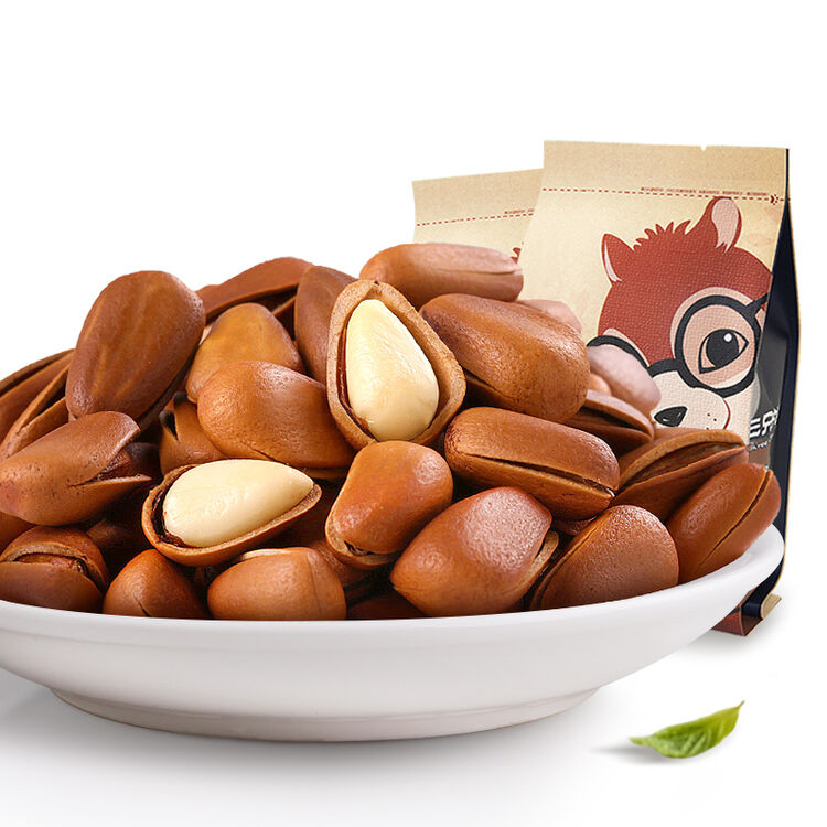 三只松鼠 开口松子218gx2袋 坚果炒货 每日坚果 零食特产 干果 东北红