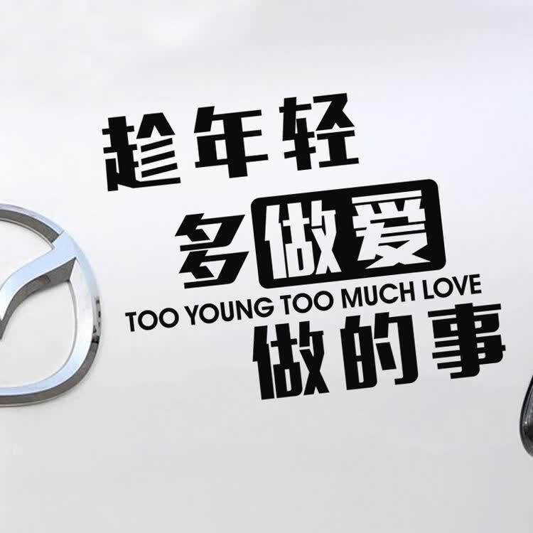 帝图 个性搞笑文字车贴 反光汽车贴纸 趁年轻多做爱做的事 创意80后