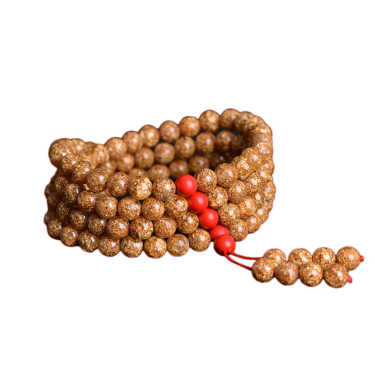 箴诺 金箔佛珠108颗多圈手链男女手串