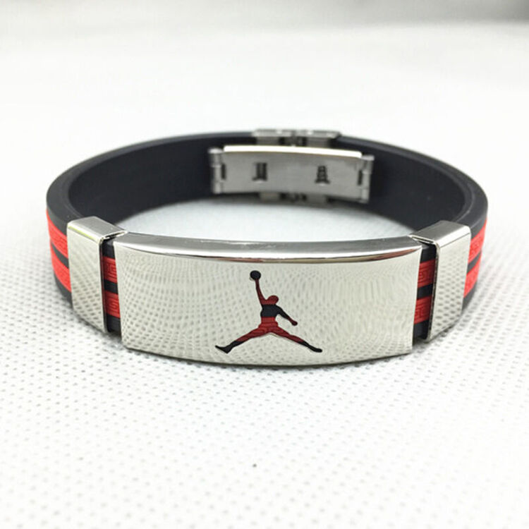 【买一送一】乔丹能量手环 nba乔丹金属合扣饰品手环 乔丹黑红