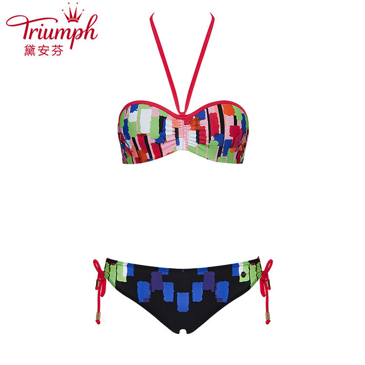 triumph/黛安芬13春新品浪漫涂鸦系列分体式泳衣l147837 黑色-k9 m