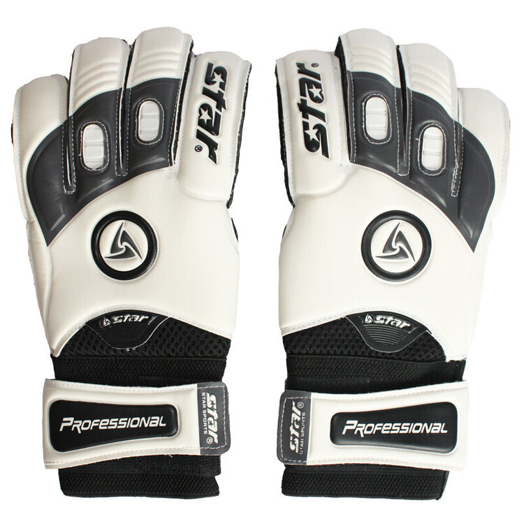 shan zheng足球守门员手套 加厚护腕足球门将手套 白色 m