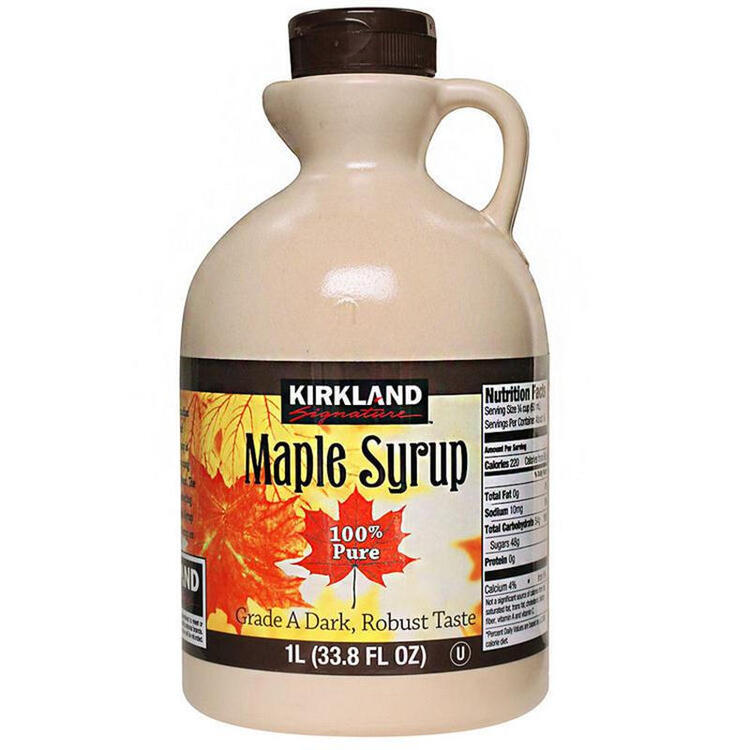 柯克兰kirkland枫树糖浆加拿大a级进口特产天然枫叶枫树糖浆代餐1l/瓶