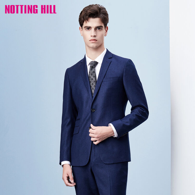 notting hill/诺丁山男士西服上衣男秋商务休闲进口面料na760352 蓝色