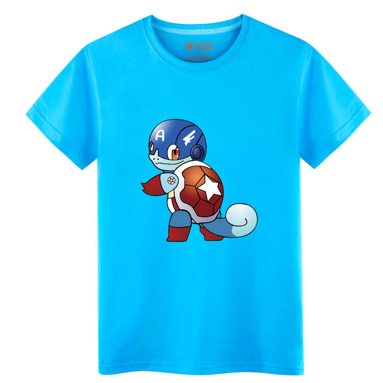 sai lv 杰尼龟短袖男女休闲半袖 湖蓝杰尼龟 s