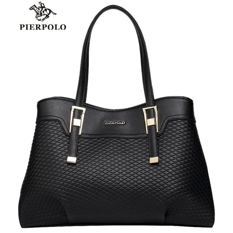 皮尔保罗(pierpolo) 手提包女压花女包单肩包女 w1129 黑色