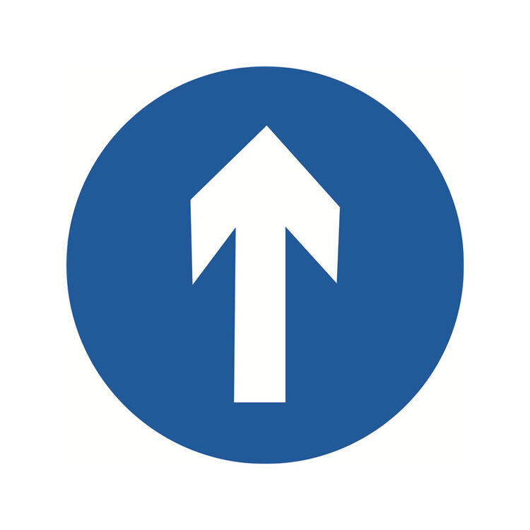 安赛瑞 11045 反光交通安全标牌(直行)φ60cm 国标交通标志 铝板