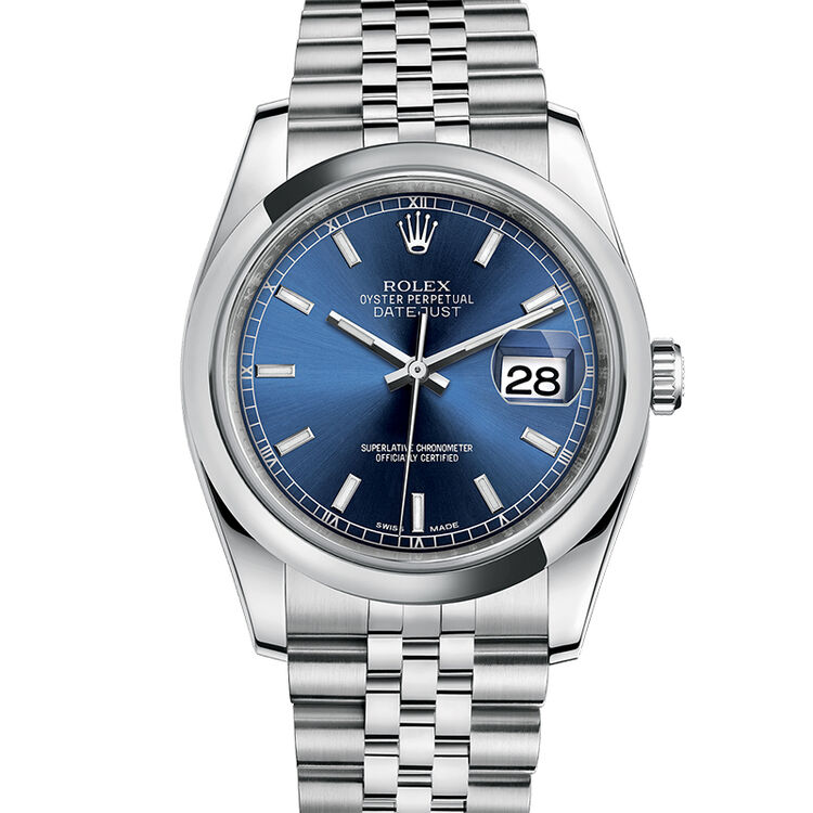 瑞士劳力士rolex手表日志型系列自动机械男表116200-63600 蓝盘条钉