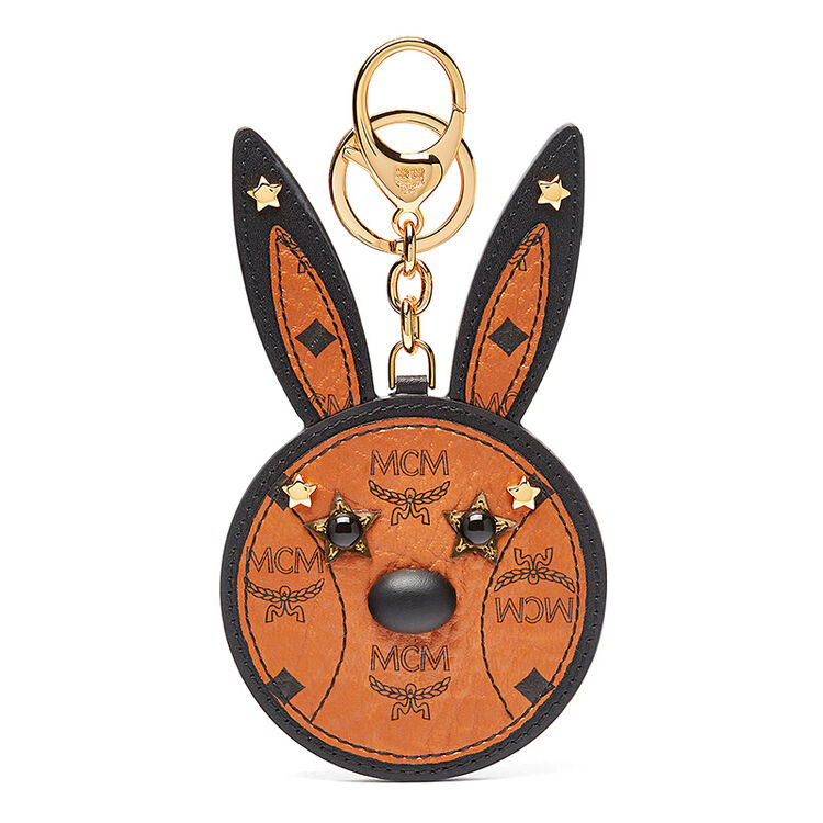 mcm 女士棕色简约兔耳朵装饰小镜子钥匙扣 myz7sxa20co001 棕色