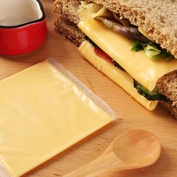 百吉福（MILKANA） 芝士片 再制奶酪 原味 300g/18片装 冷藏 即食  早餐烘焙原料 光明服务菜管家商品 