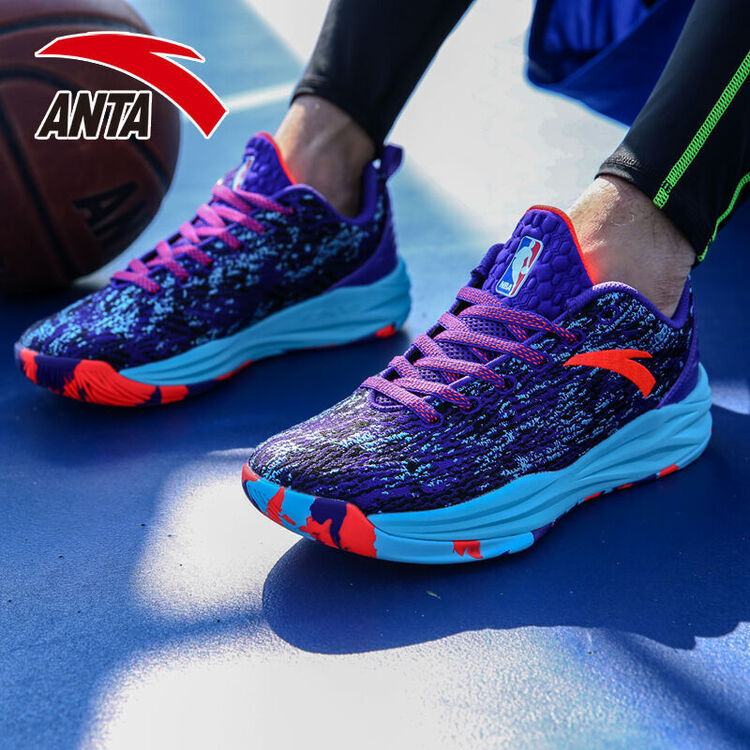 安踏anta篮球鞋男鞋2017年新款耐磨减震运动鞋战靴11711309 -1湖人紫