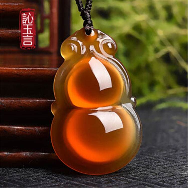 訫玉言 黄玉髓葫芦吊坠男女款挂件