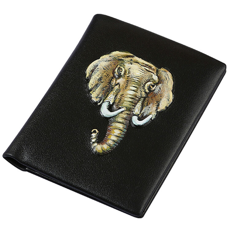 jivivil原创大象头男士钱包头层牛皮短款钱夹个性时尚两折多卡位票夹