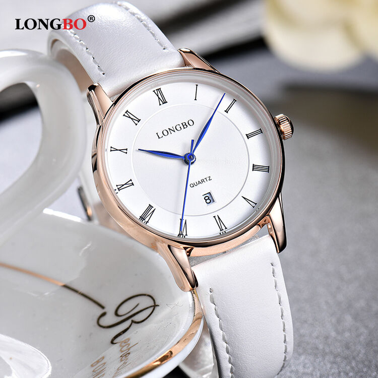 龙波(longbo)女士手表 超薄防水石英手表女皮带时尚女表韩版学生简约