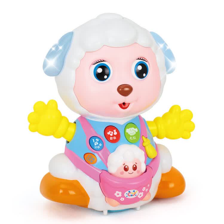 汇乐888亲子乐羊羊电动益智万向喜羊羊 录音变脸婴幼早教动物玩具
