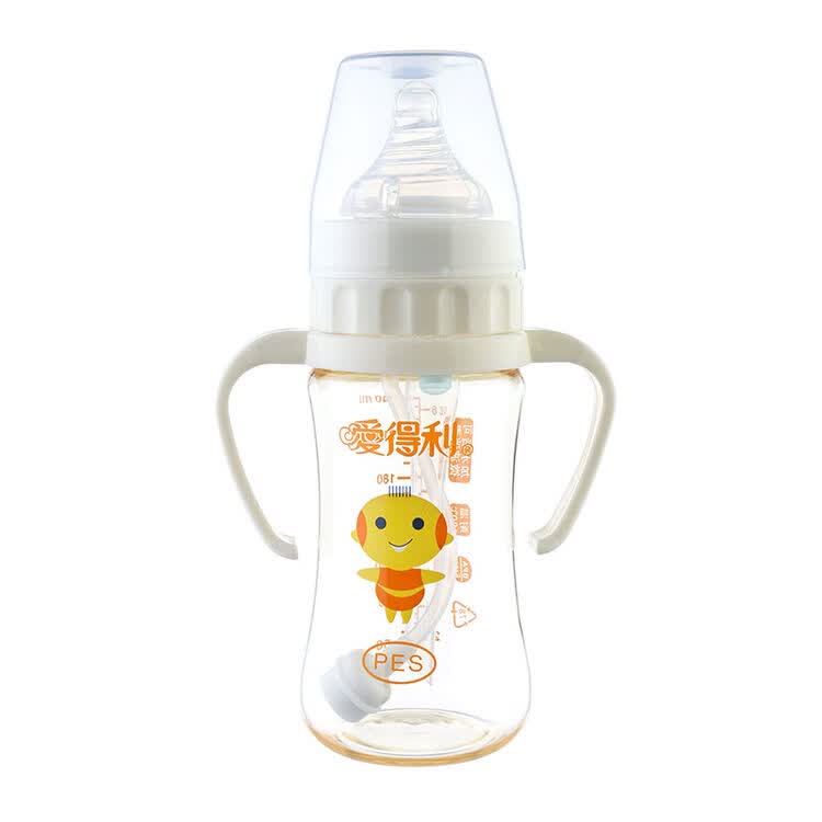 爱得利 奶瓶实感带柄防呛自动宽口径pes奶瓶240ml/y1027 240ml/y1027