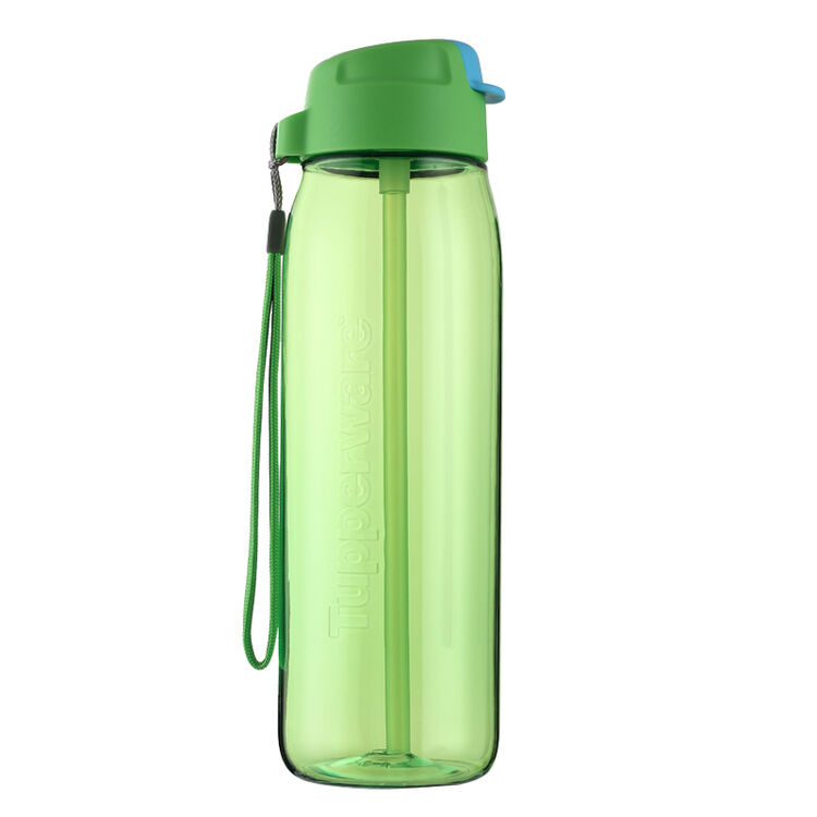 特百惠(tupperware)乐动750ml塑料杯 随心水杯子青柠绿 运动水杯带