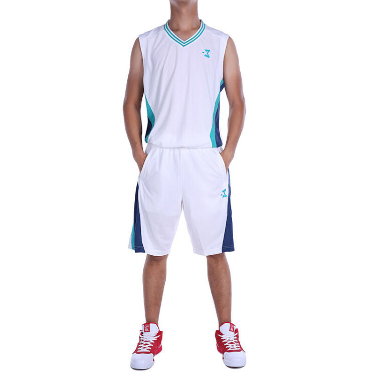 361度运动套装男夏季篮球服运动品牌篮球衣裤 本白 s