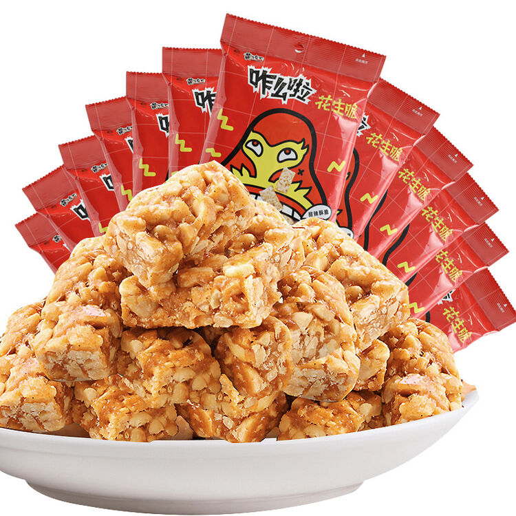 黄飞红 咋么啦甜麻辣味花生脆麻辣零食188g*12袋箱装花生酥糖果 花生