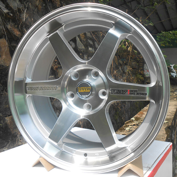 迪比特rays eng te37 1516 17 18 19寸高尔夫6汽车改装轮毂 银色亮面