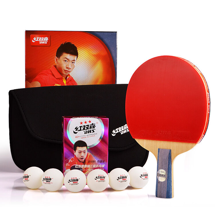 红双喜6星乒乓球拍横拍长柄直拍短柄双面反胶套装单支装 6006直拍单只