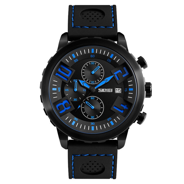 时刻美 skmei 手表男士运动多功能休闲时尚个性学生石英腕表 9153蓝色