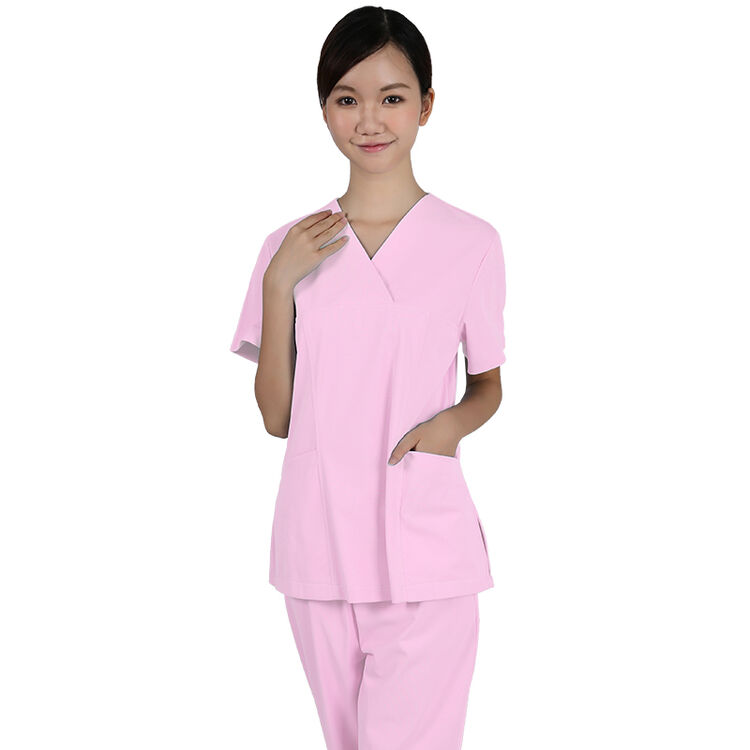 手术室女短袖洗手衣分体套装涮手衣工作衣s8030进口面料 粉红色 s