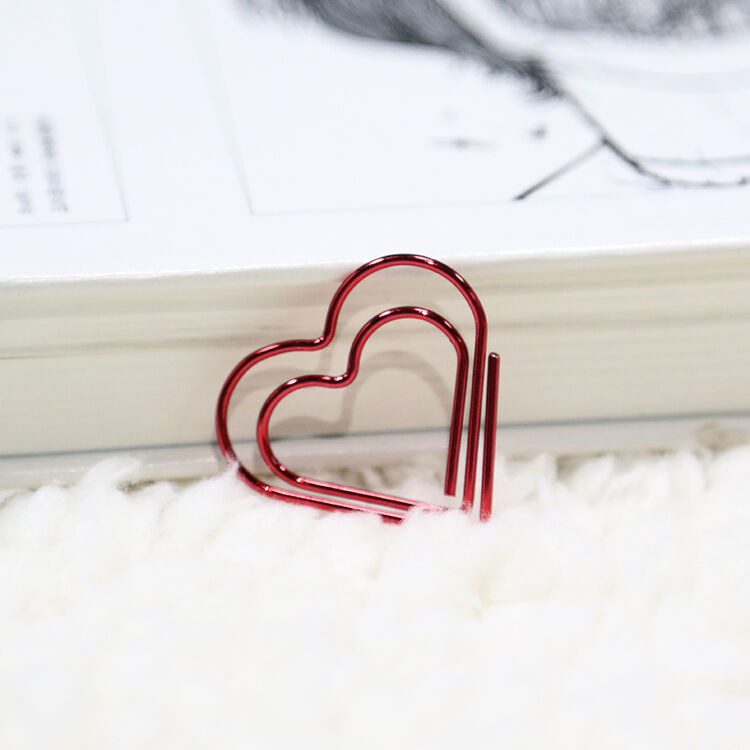 cmile (星麦儿) 彩色创意心形樱花数字回形针/曲别针 心形10枚