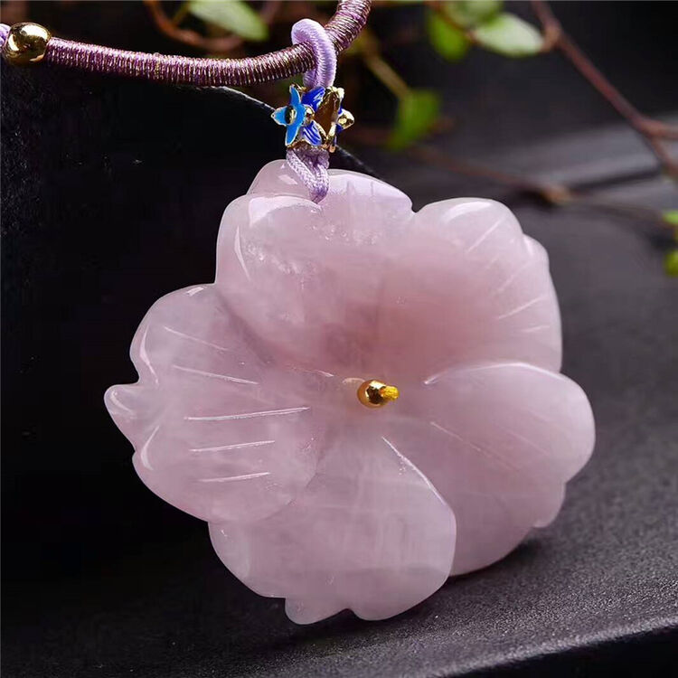 君意粉晶玫瑰花吊坠男送女友生日礼物饰品