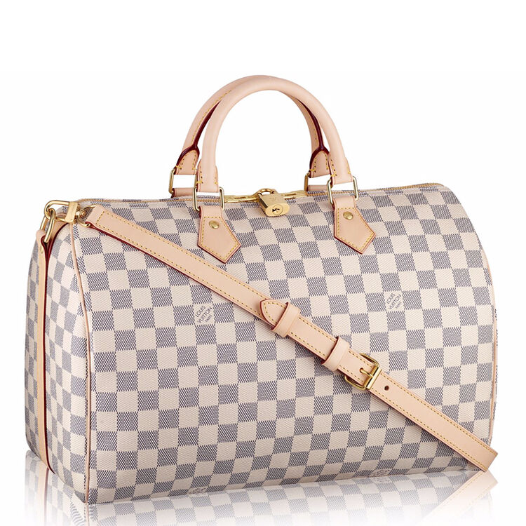 路易威登lv女包新款speedy系列棋盘格单肩手提波士顿 speedy 35 n4