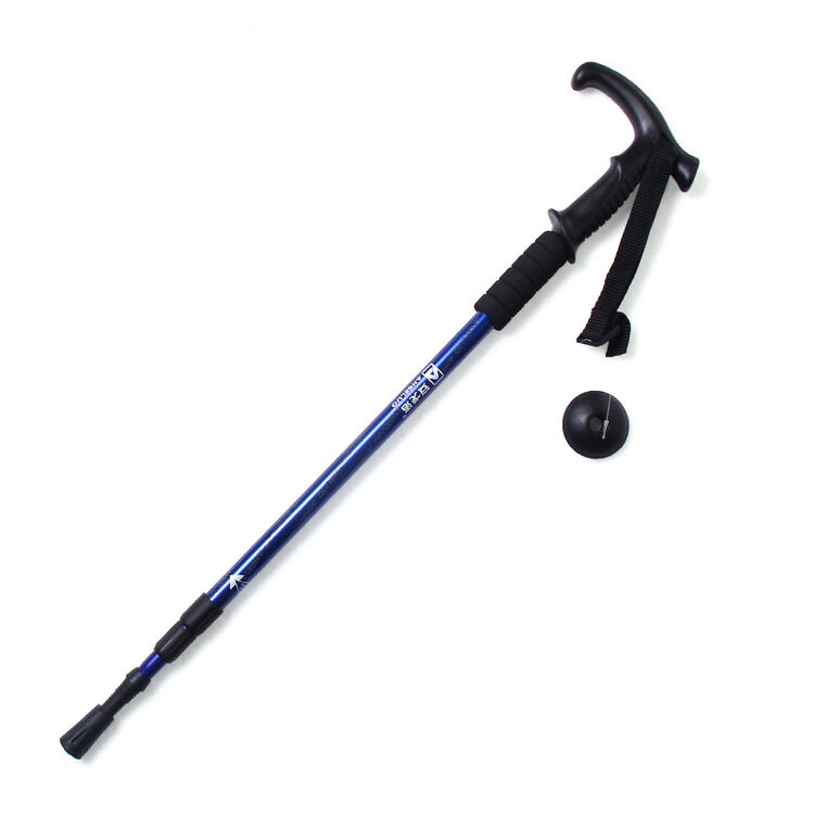 德国安戈洛户外减震登山必备野营手杖便携伸缩登山杖 蓝色
