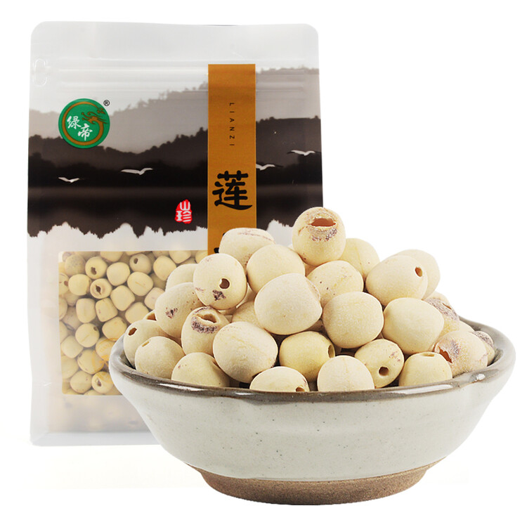 绿帝 磨皮莲子 山珍干货 去心无心 通心 白莲子500g 菜管家商品