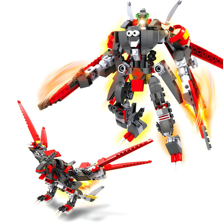 cogo 积高侠拼装积木玩具套装 二代反派兽甲2合1系列 翼龙兽甲