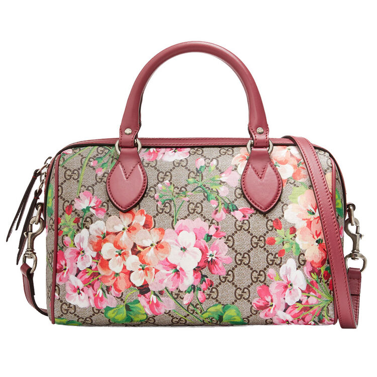 gucci古驰女士天竺葵印花手提包409529ku2in8693