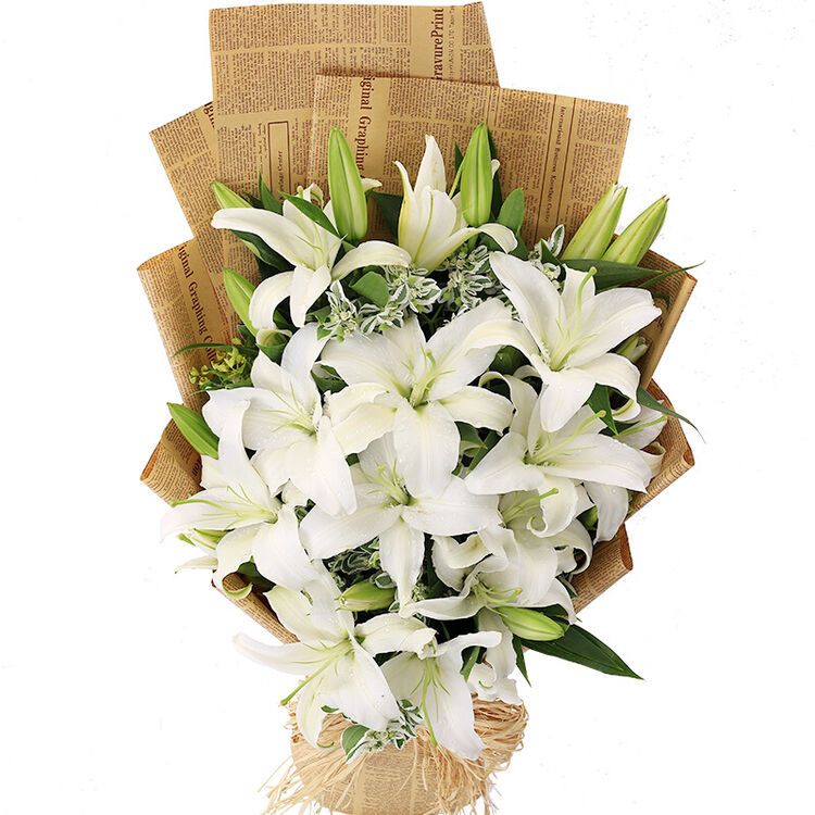 钟爱 鲜花速递七夕情人节礼品19朵粉百合花束全国同城花店上门配送 19