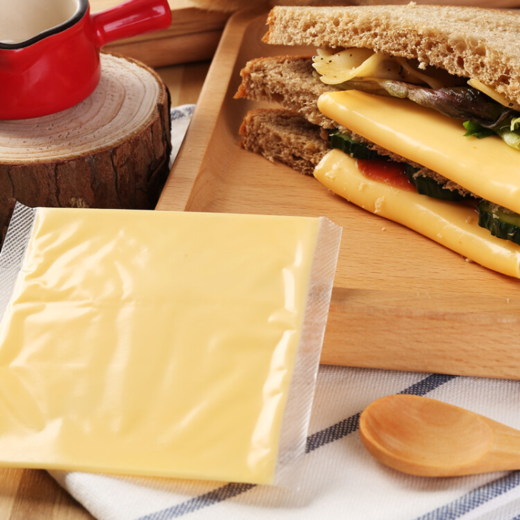 百吉福（MILKANA） 芝士片 再制奶酪 原味 300g/18片装 冷藏 即食  早餐烘焙原料 光明服务菜管家商品 