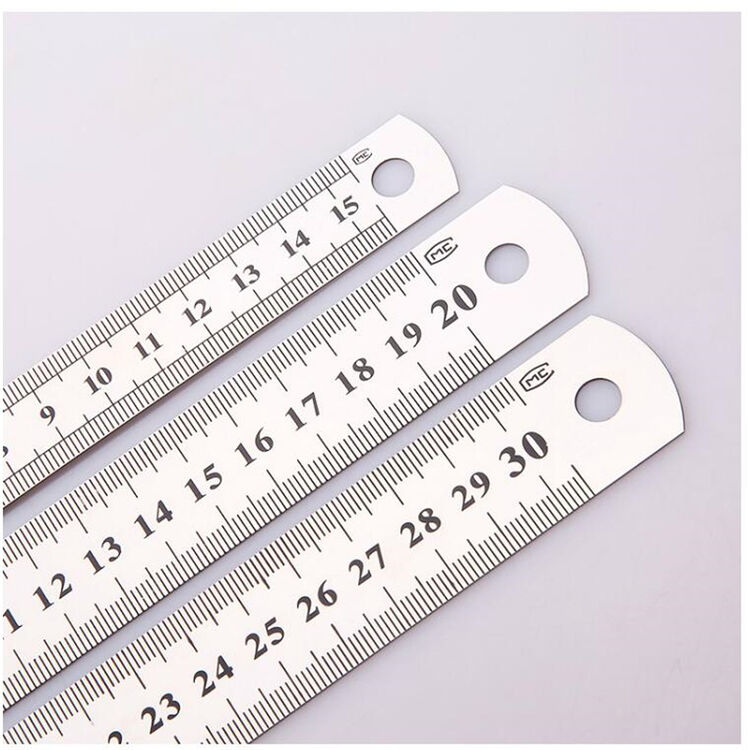 加厚优质不锈钢双面直尺公制绘图钢尺双面刻度钢板尺子 20cm