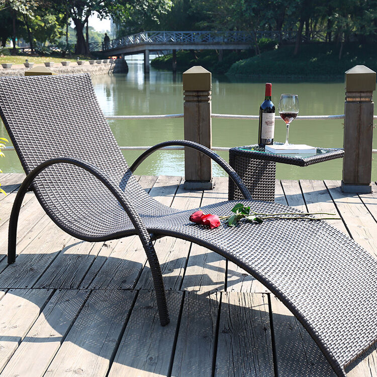 三个木匠 现代时尚户外沙滩藤椅 酒店泳池休息椅别墅躺椅 沙滩椅